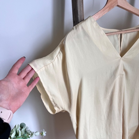 Yellow Inwear Blouse - Short Sleeves V-Neck - Picture 5 of 15
